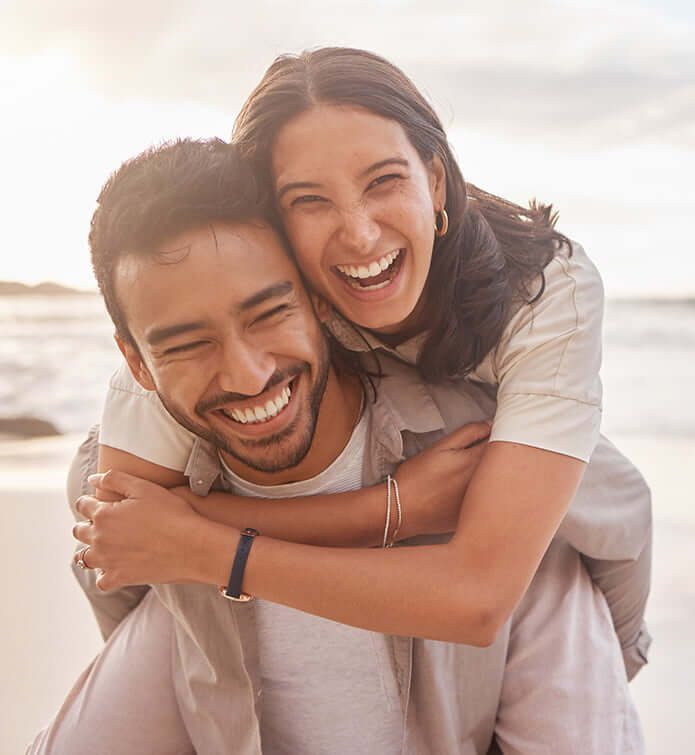 couple having fun on the beach