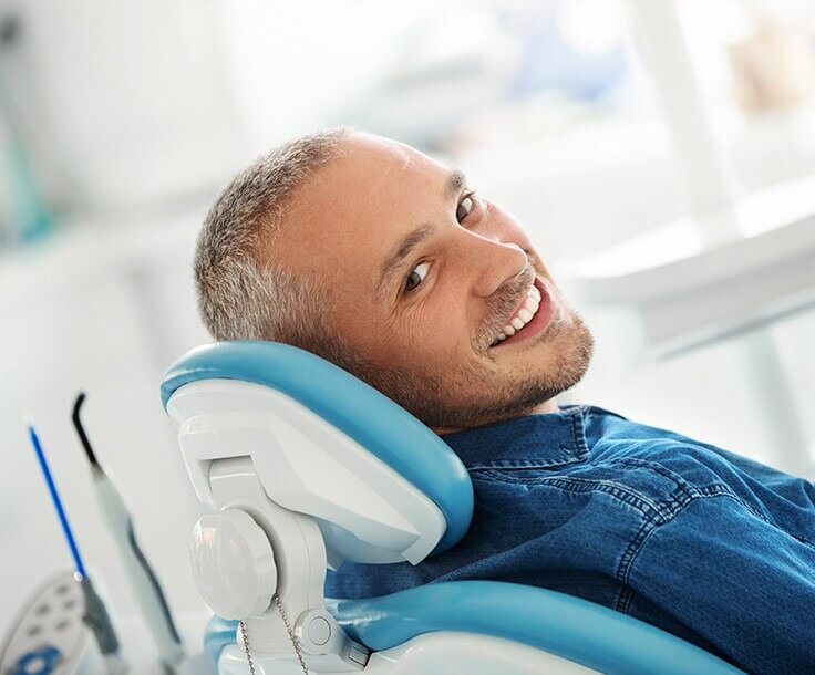 man in dental chair